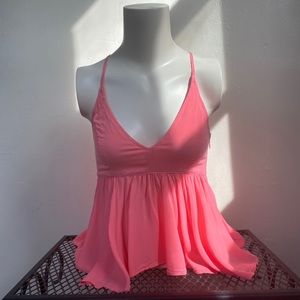 Express Deep V Neck Pink Top Size Xs